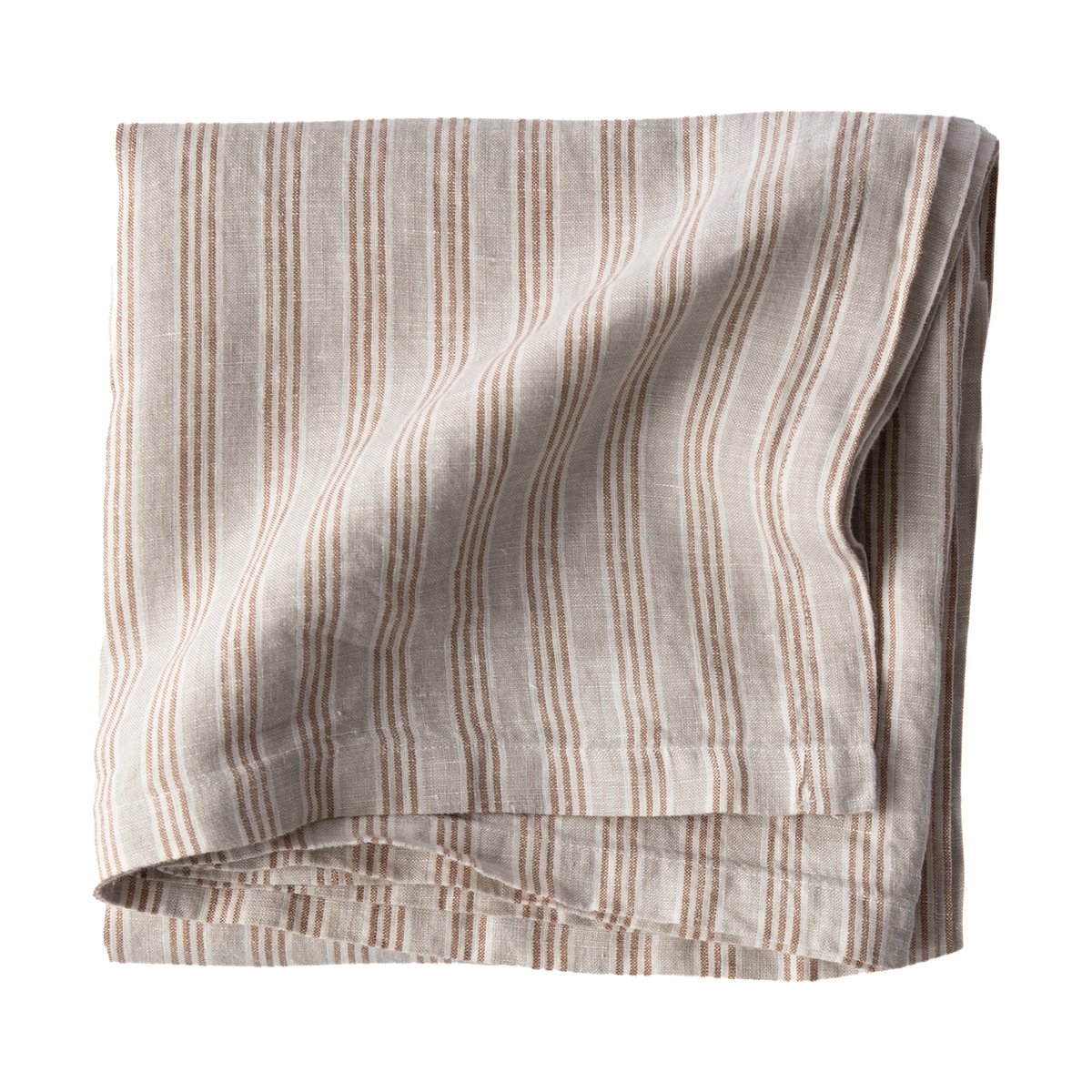 Tell Me More Pöytäliina pellavaa 175×175 cm Hazelnut Stripe