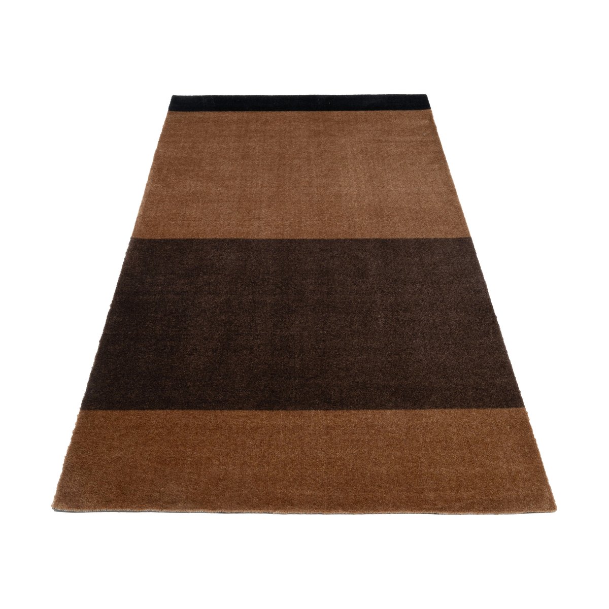 tica copenhagen Stripes by tica vaakasuuntainen käytävämatto Cognac-dark brown-black 90×200 cm