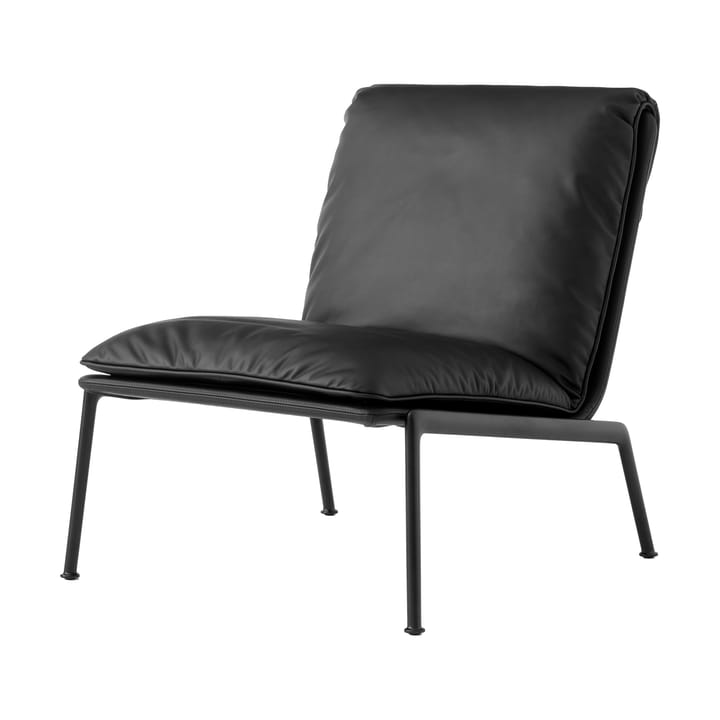 Muno LN18 lounge-nojatuoli - Dark chrome-Noble leather Black - &Tradition