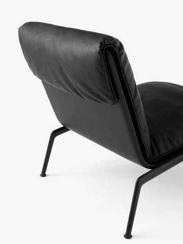 Muno LN18 lounge-nojatuoli - Dark chrome-Noble leather Black - &Tradition