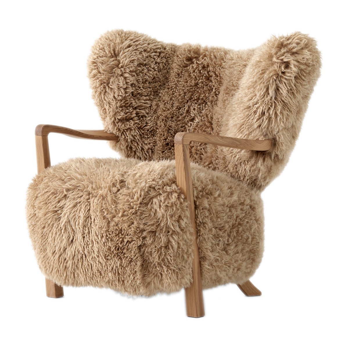 &Tradition Wulff Lounge Chair ATD2 -nojatuoli Öljytty tammi-Sheepskin honey