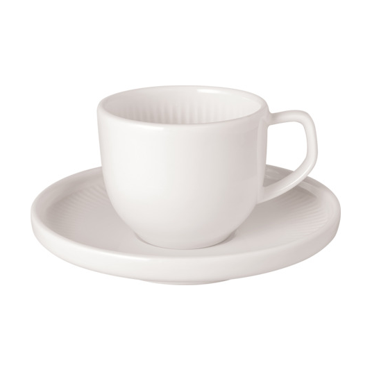 Villeroy & Boch Afina espressokuppi 5 cl lautasella White