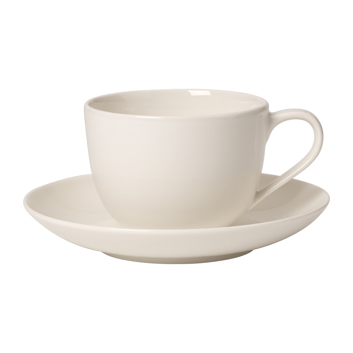 Villeroy & Boch For Me Coffee -kuppi ja aluslautanen Valkoinen