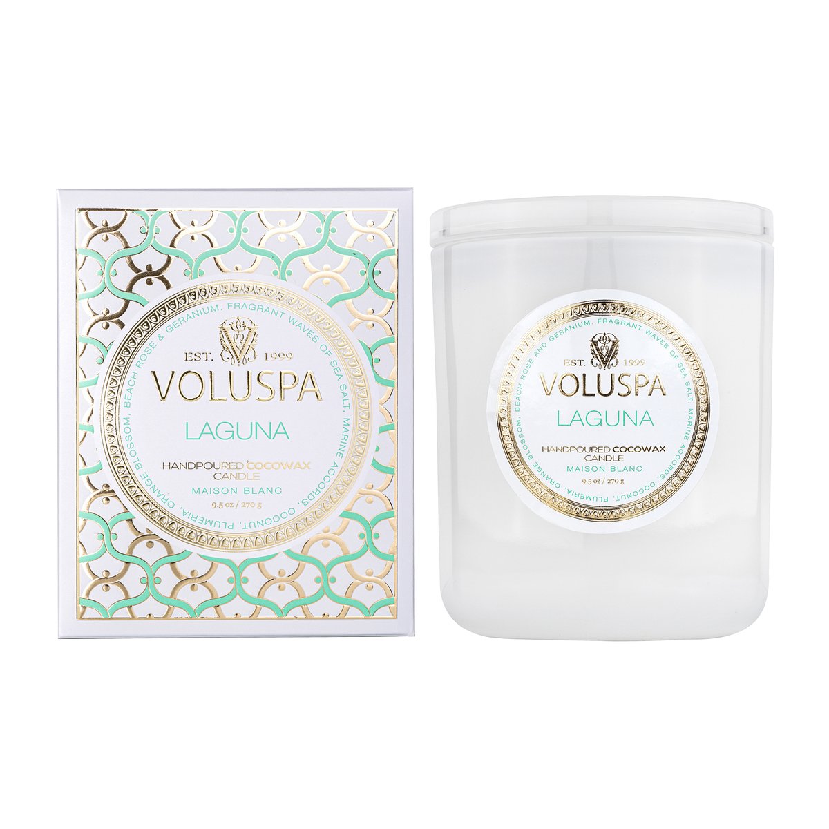 Voluspa Classic Maison Blanc tuoksukynttilä 60 tuntia Laguna