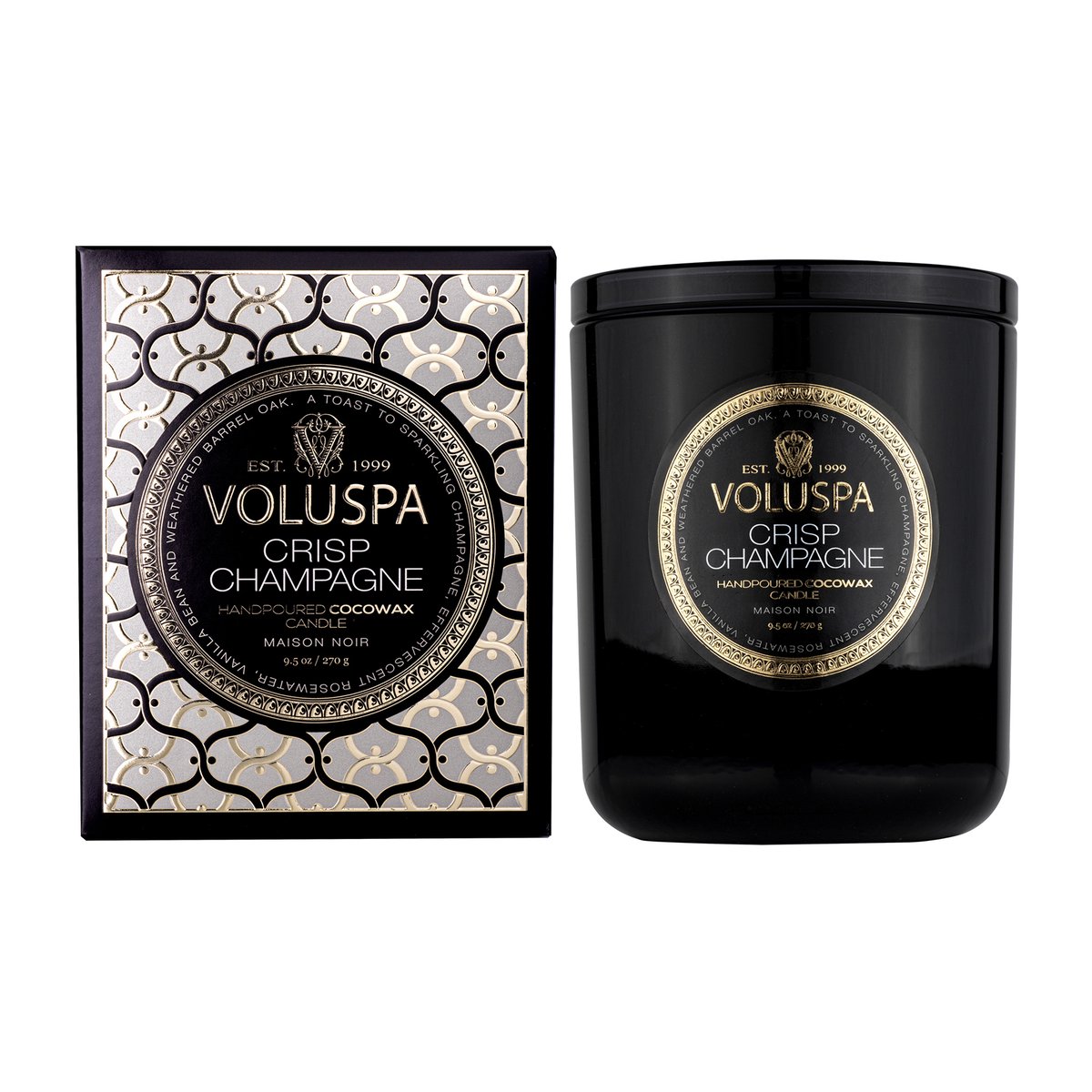 Voluspa Classic Maison Noir tuoksukynttilä 60 tuntia Crisp Champagne