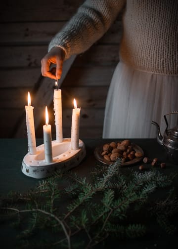 Julemorgen Story kynttilänjalka - Valkoinen - Wik & Walsøe